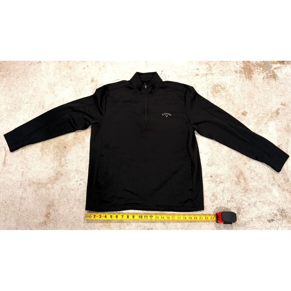 Callaway Golf Pullover Jacket Men's Large Black 1/4 Zip Performance Fleece Lined